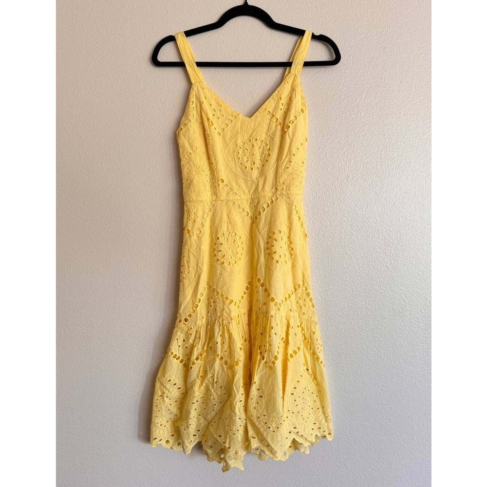 Japna Yellow Eyelet Sundress Smocked Back S Cottagecore Coquette Girl Resortwear